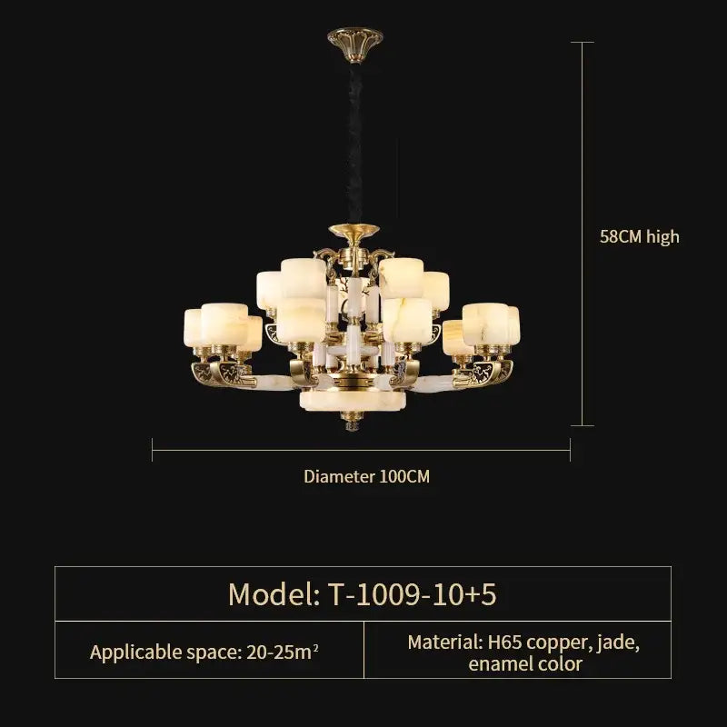Modern gold decorbites jade chandelier living room glass cluster light