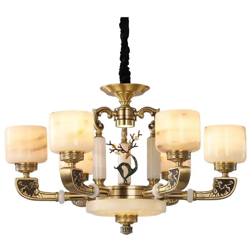 Modern gold decorbites jade chandelier living room glass cluster light