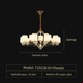 Luxury gold natural jade copper chandelier for living space