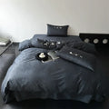 Black & white bamboo jacquard duvet cover set – bedroom satin bedding