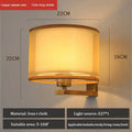 Chinese style silver & black cloth covered wall lamp for bedroom