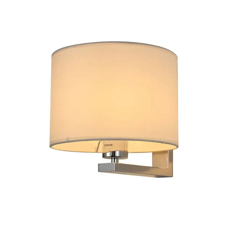 Chinese style silver & black cloth covered wall lamp for bedroom