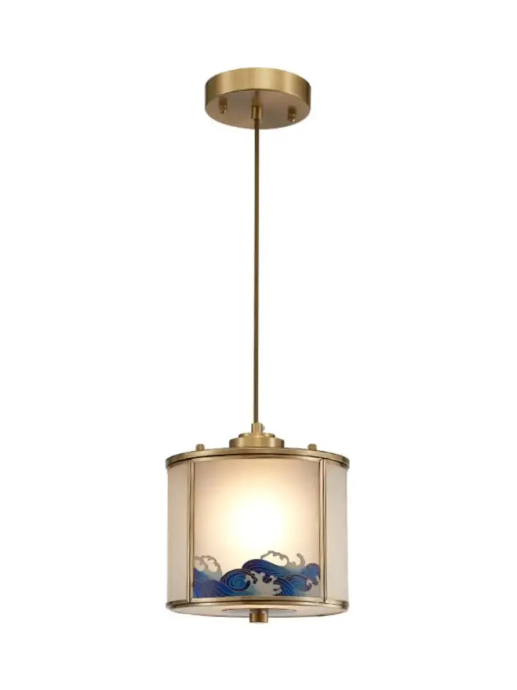 Chinese blue wave copper pendant light for bedroom