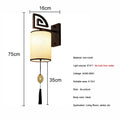 Chinese style black e27 cloth wall sconce living room tassel light