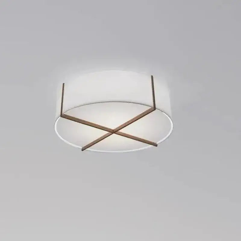 Modern chinese style fabric ceiling lamp for bedroom minimalist wood