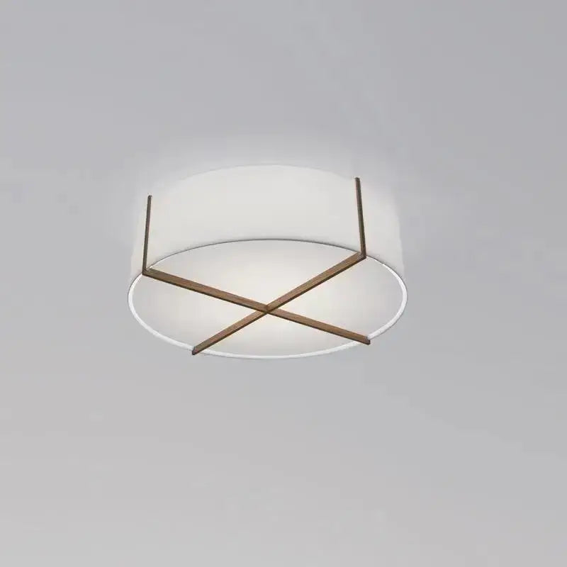 Modern chinese style fabric ceiling lamp for bedroom minimalist wood