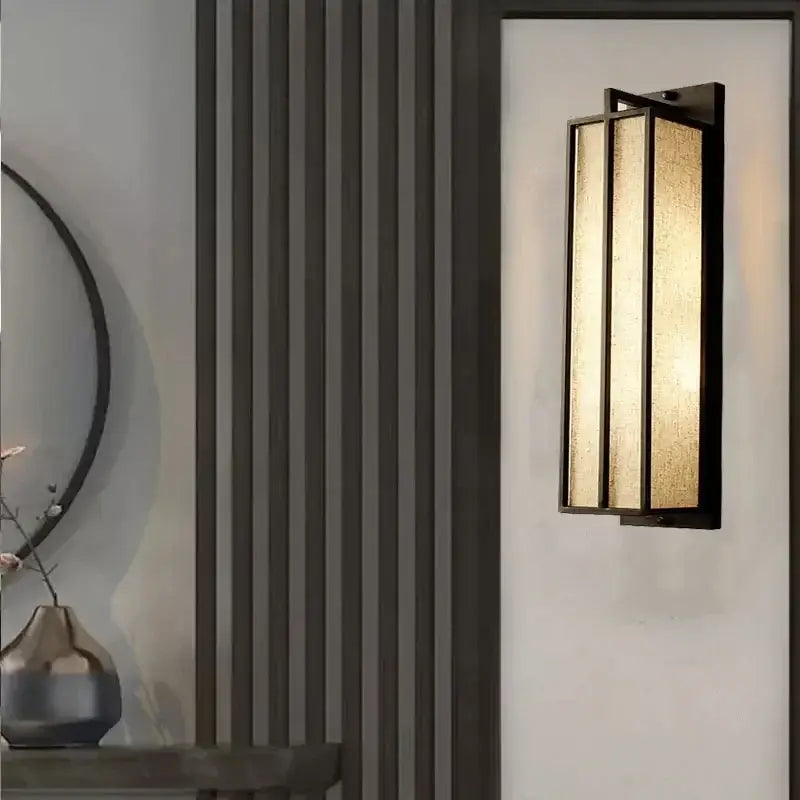 Decorbites chinese style iron wall lamp bedroom gold glass sconce