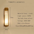 Chinese style gold wall lamp with fabric shade for bedroom