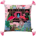 Pink chinoiserie monkey umbrella peonies pillowcase bedroom decor