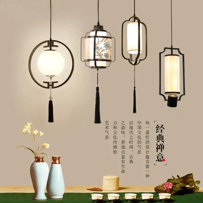 Decorbites chinoiserie retro 4 light black chandelier dining room
