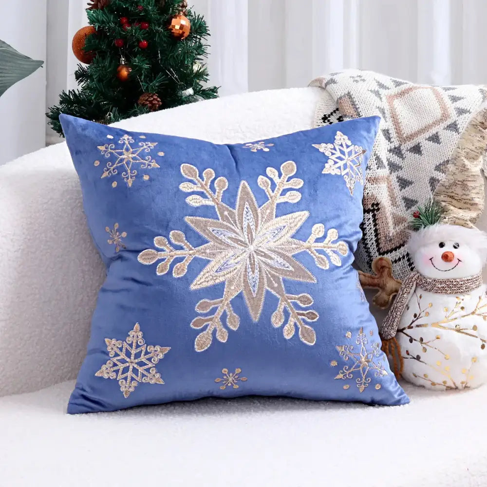 Red christmas cartoon embroidered pillow cover living room decor