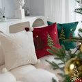Red christmas cartoon embroidered pillow cover living room decor