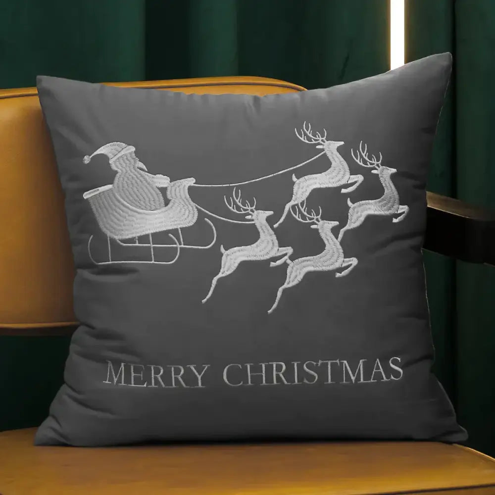 Red christmas cartoon embroidered pillow cover living room decor