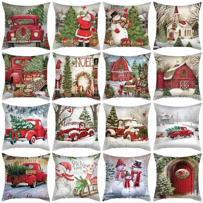 Vintage festive christmas cushion cover set living room decor