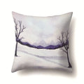Winter landscape blue and white pillow case living room decor