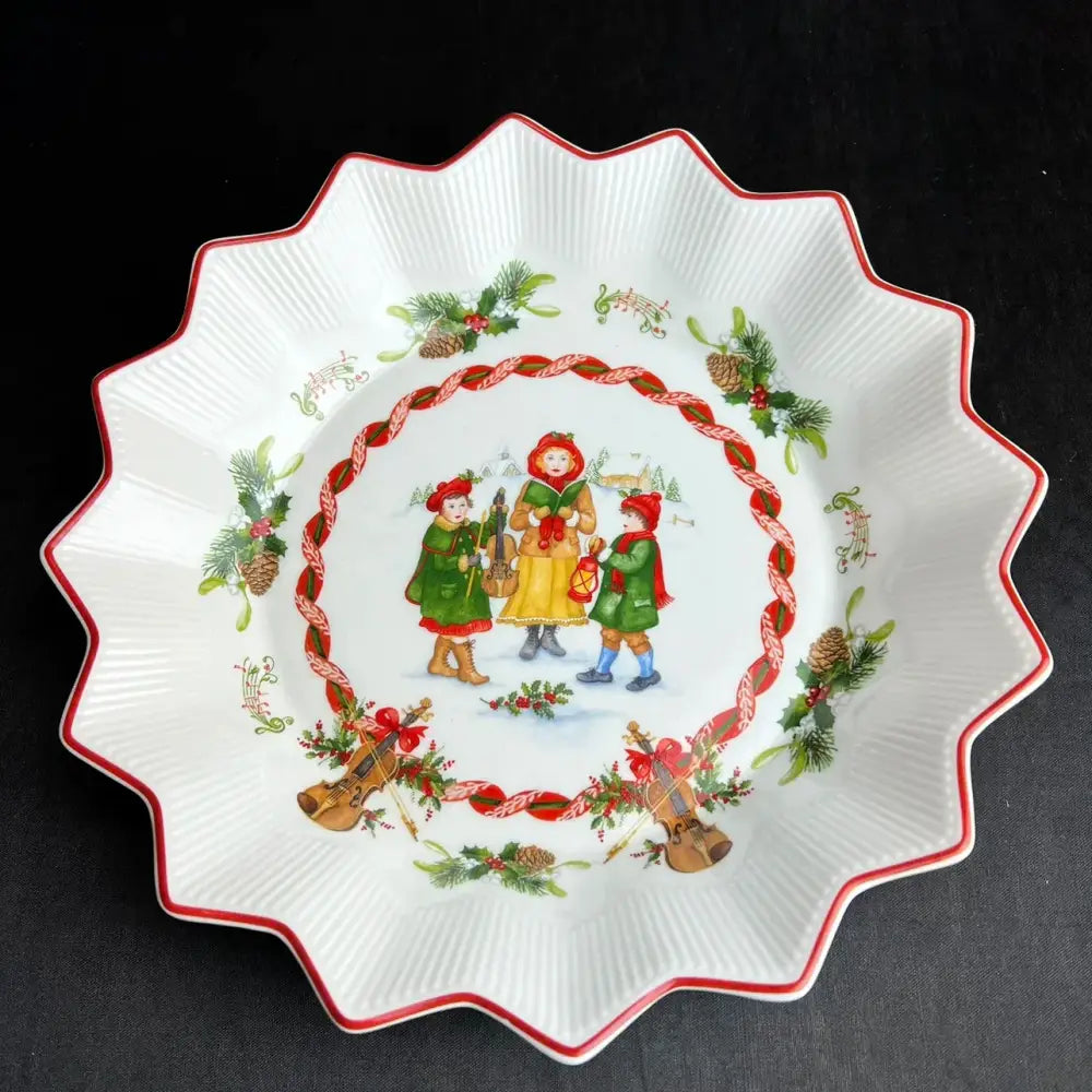 Festive red & white ceramic christmas dinnerware set – dining room