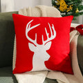 Navy blue christmas elk embroidered cushion cover living room decor