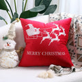 Red christmas elk embroidered pillow covers living room decor