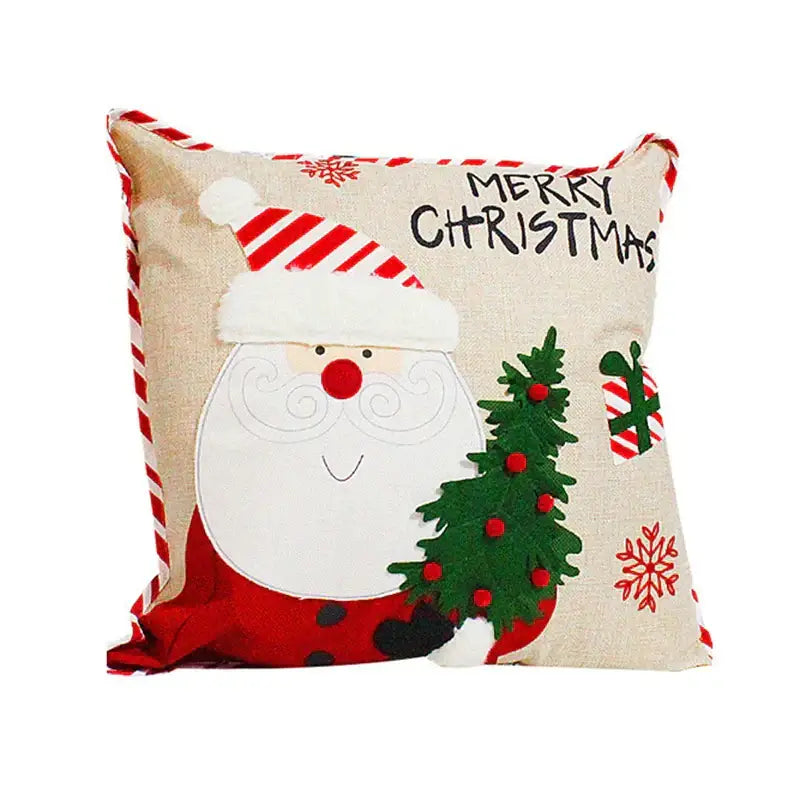 Decorbites christmas embroidered snowman & santa pillows living room