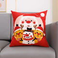 Decorbites christmas embroidery cushion cover white & red living room