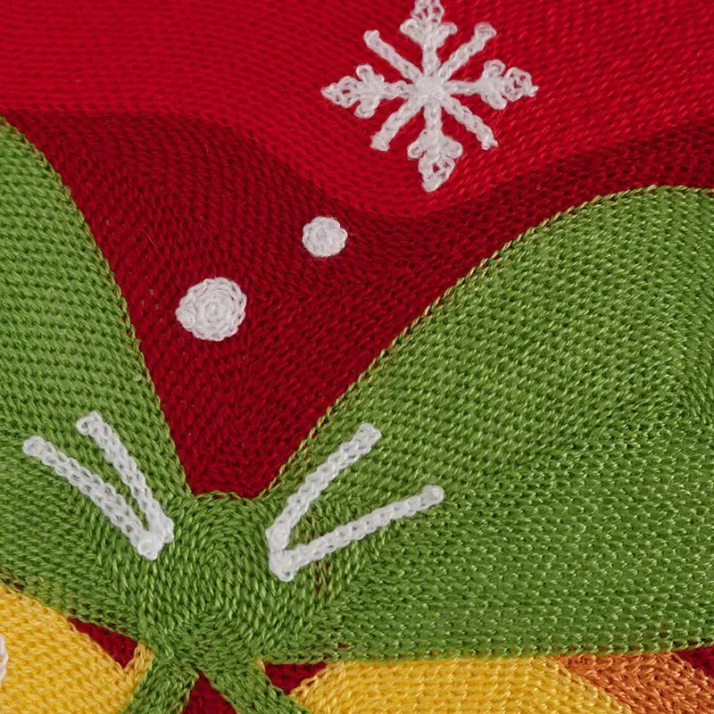 Decorbites christmas embroidery cushion cover white & red living room