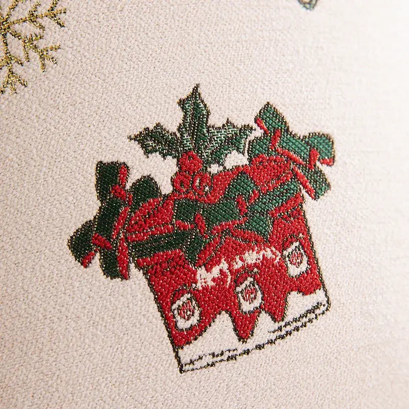 Christmas jacquard tree and snowflake pillow cover – living room decor