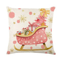 Pastel christmas letter print linen pillow cover living room decor