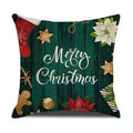 Festive red christmas linen cushion cover set living room decor