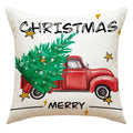 Festive christmas linen decorative pillows for living room set of 4
