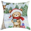 Festive character print christmas pillowcase living room decor