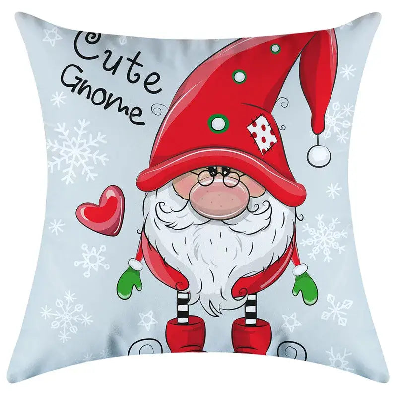 Festive character print christmas pillowcase living room decor