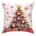 Vintage santa claus and snowman print pillowcase set living room decor
