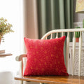 Festive plaid cushion cover with gold snowflakes living room decor
