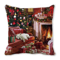 Festive christmas short plush pillowcase living room decor