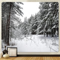 Bohemian christmas snow forest tapestry bedroom wall decor