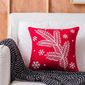 Red snowflake elk embroidered pillowcases living room cushion cover