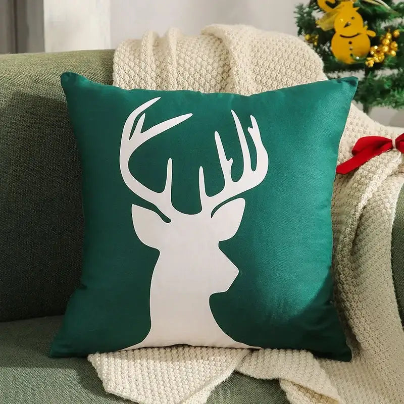 Embroidered gold & silver christmas tree cushion cover living room