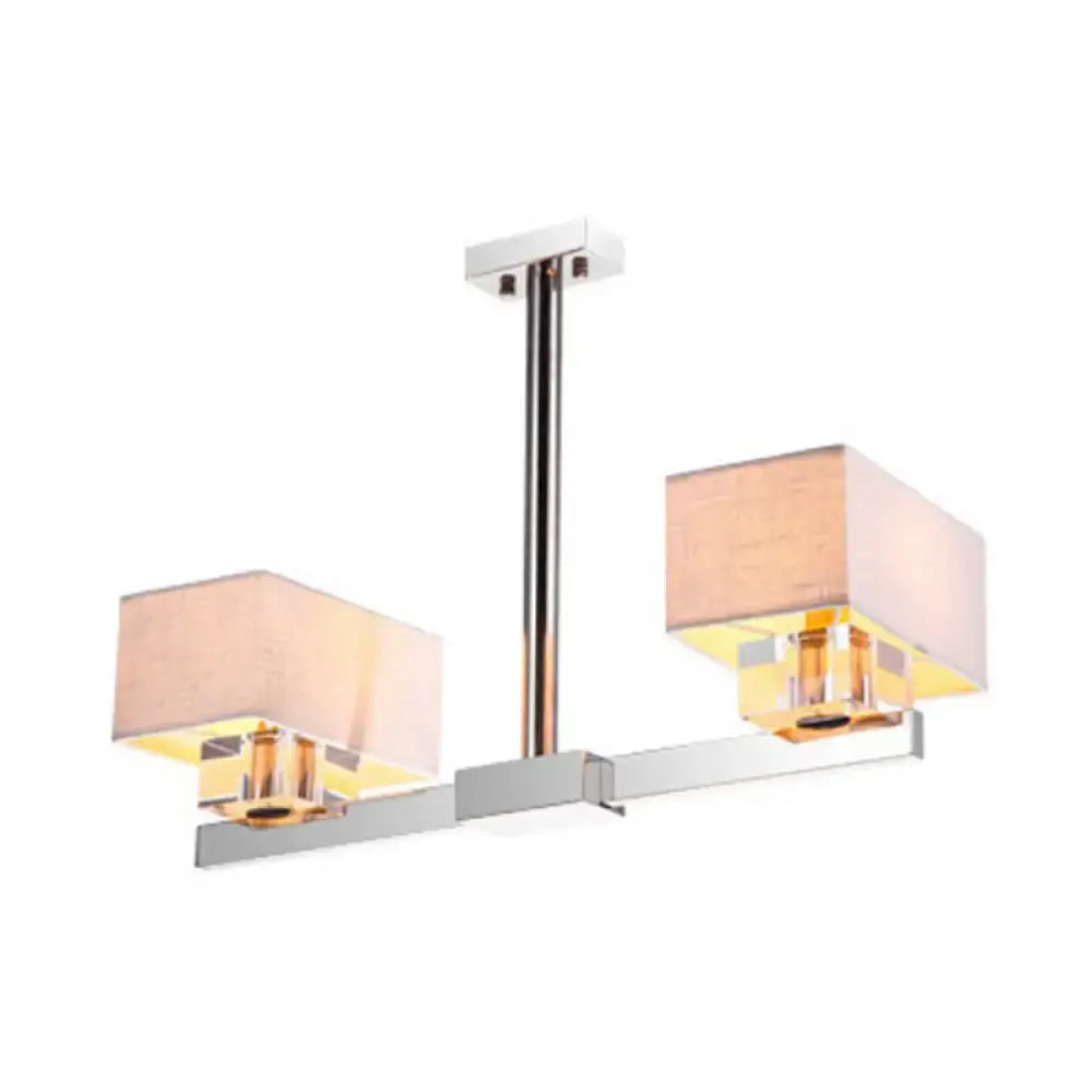 Modern chrome pendant light with fabric shade dining room chandelier