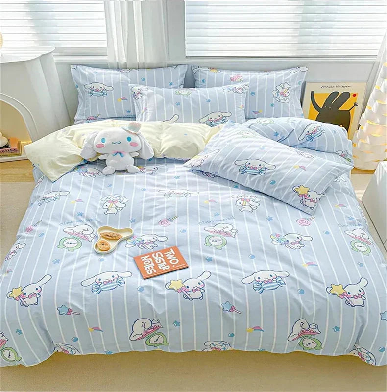 Cute light blue cinnamoroll bedding set bedroom duvet cover