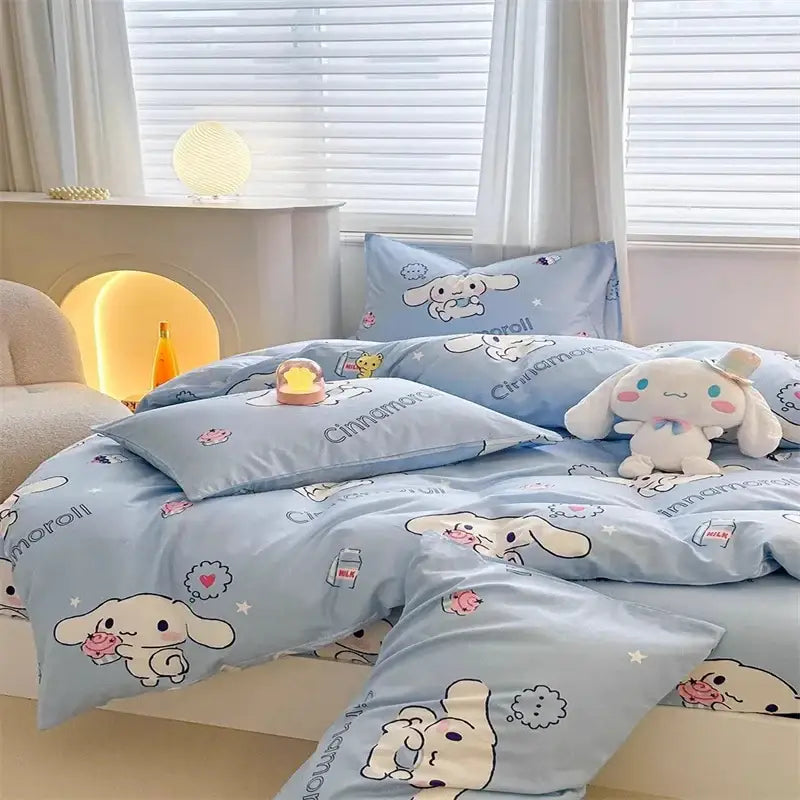 Cute light blue cinnamoroll bedding set bedroom duvet cover