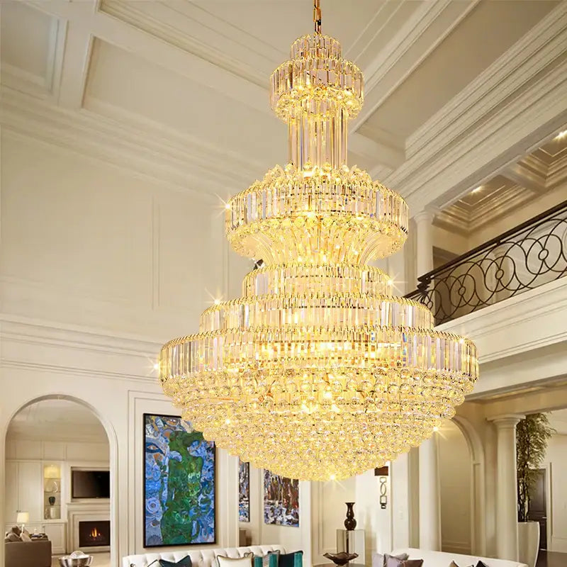 Decorbites classic crystal chandelier clear & gold living room light