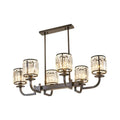 Modern dark bronze crystal 5 light chandelier dining room island