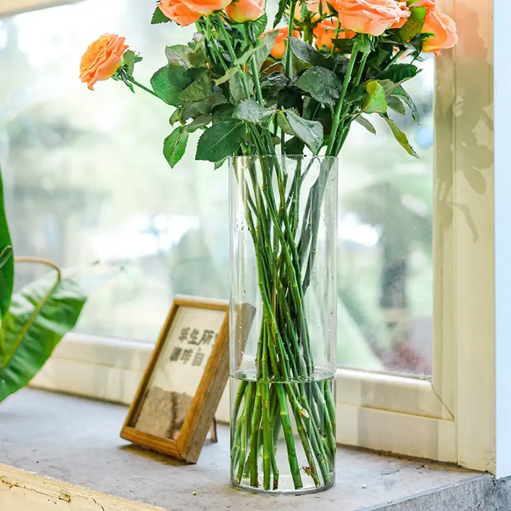 Modern clear acrylic hurricane flower vase dining room centerpiece