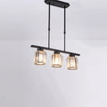 Modern black and clear crystal pendant island light – dining room