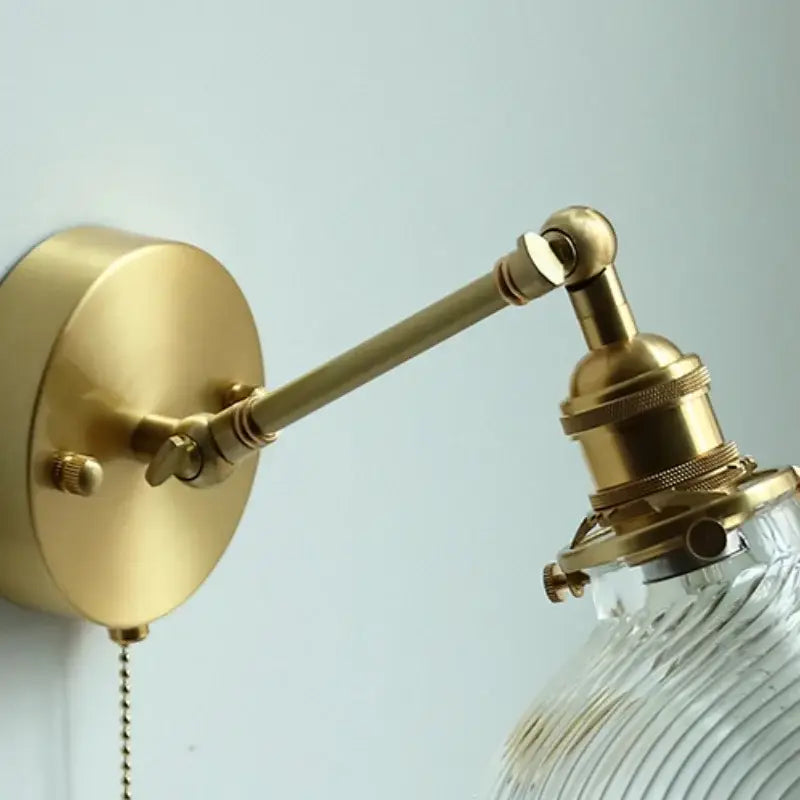 Decorbites clear glass led brass wall sconce dining room light