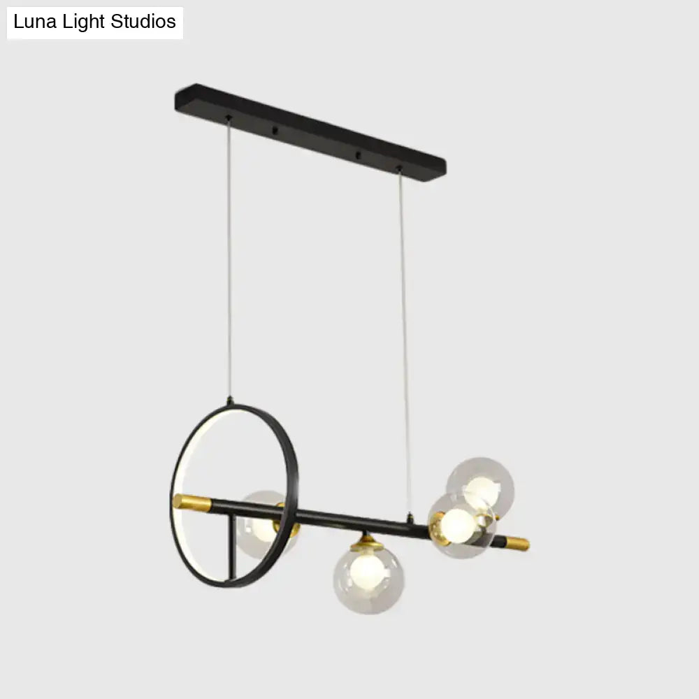 Modern black & brass molecular island chandelier dining room light