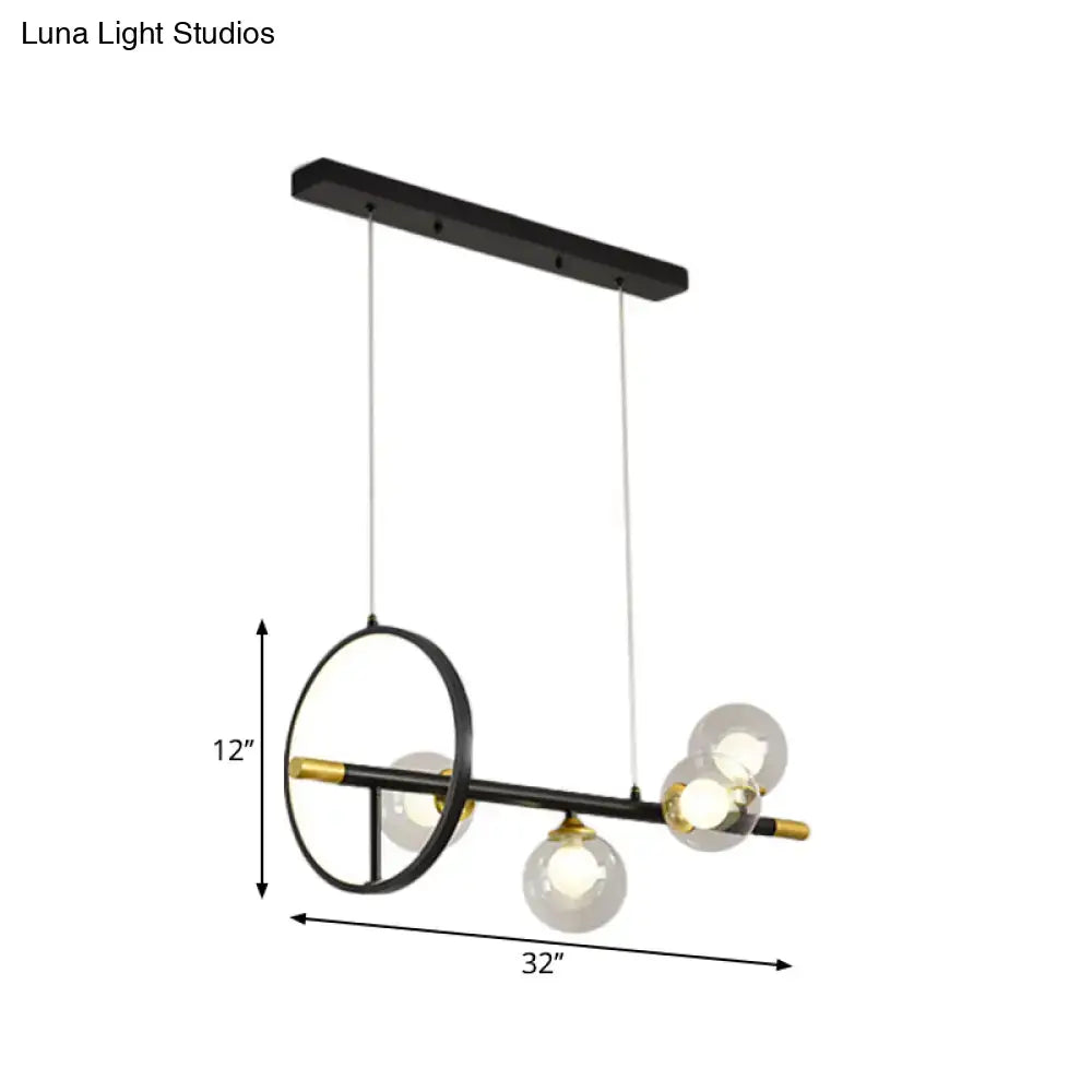 Modern black & brass molecular island chandelier dining room light