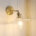 Industrial brass clear glass wall sconce living room light