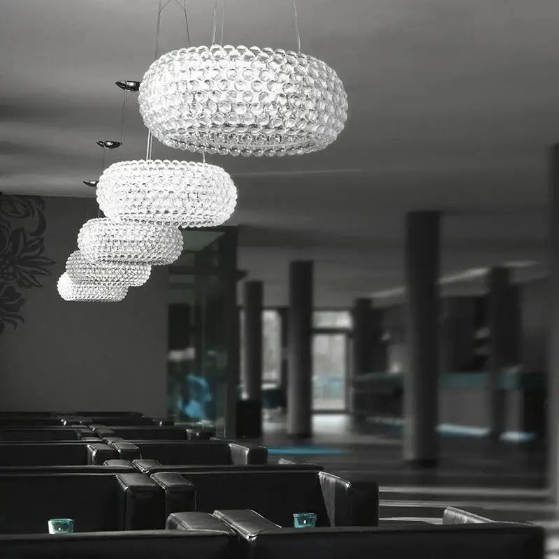 DecorBites™ Clear Gold Acrylic Pendant Lights: Modern Living Room Foscarini Caboche Style