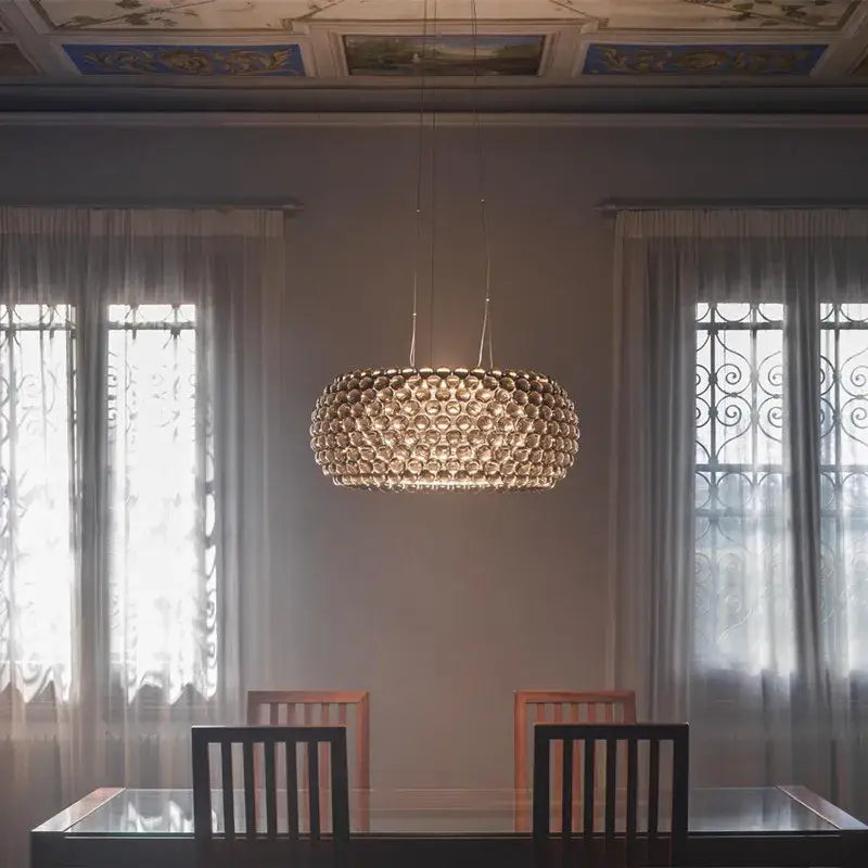 DecorBites™ Clear Gold Acrylic Pendant Lights: Modern Living Room Foscarini Caboche Style